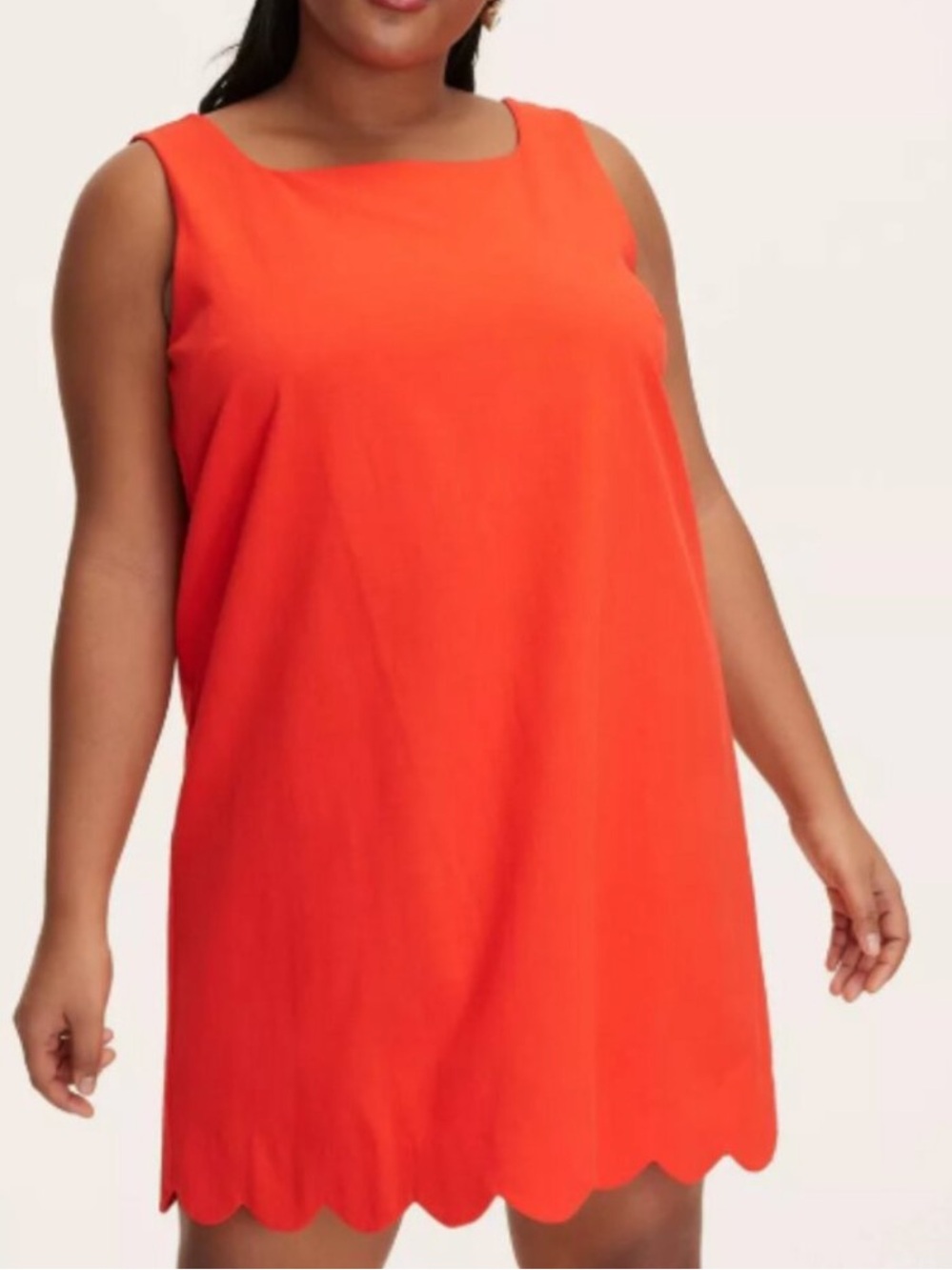kate spade Orange Sleeveless Scallop-Hem Shift Dress